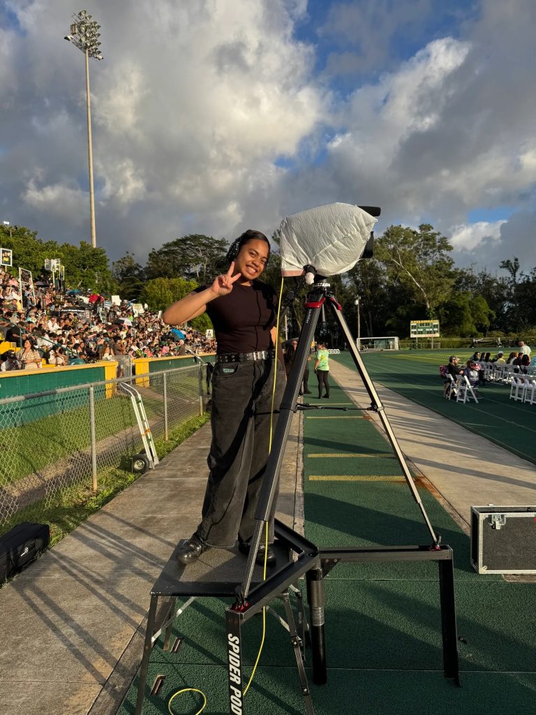 Leilehua student filming the graduation